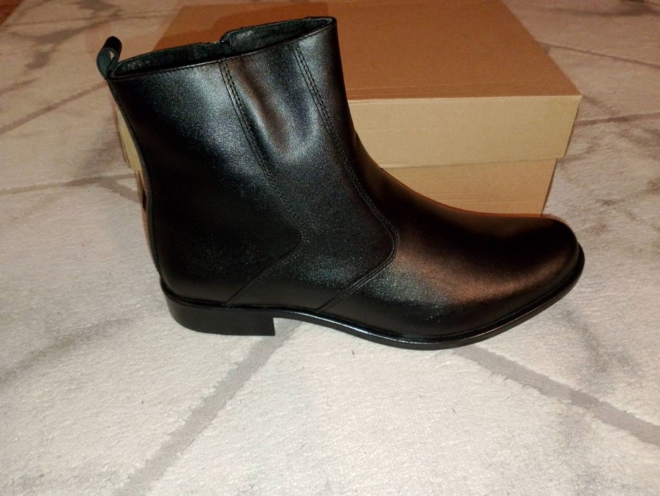 Eleganckie czarne botki skórzane / Chelsea boots