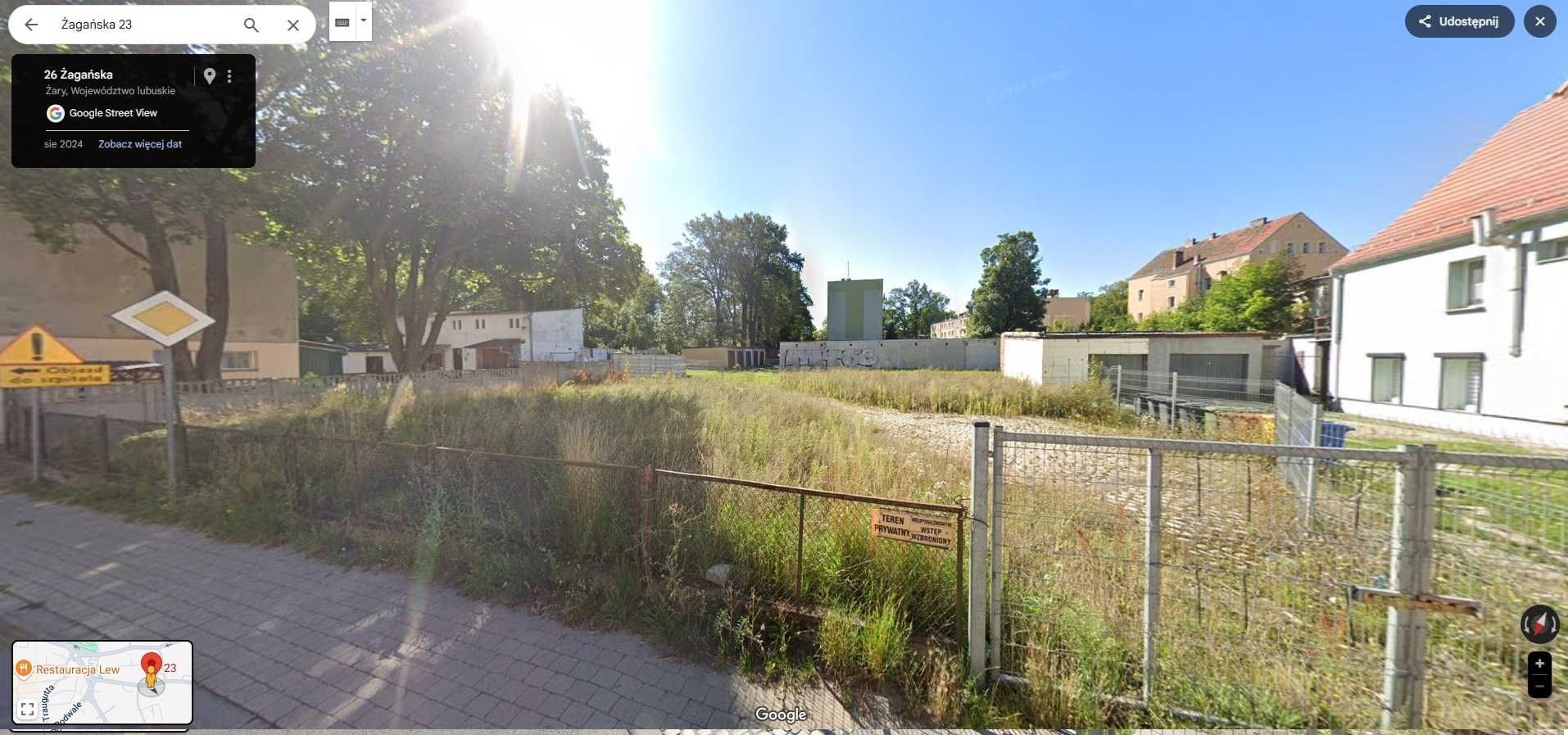 Do wynajęcia plac – Żary, ul. Żagańska 28