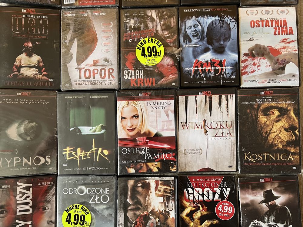 22 x Kino Grozy Komplet płyty DVD Horror Folia Zombie