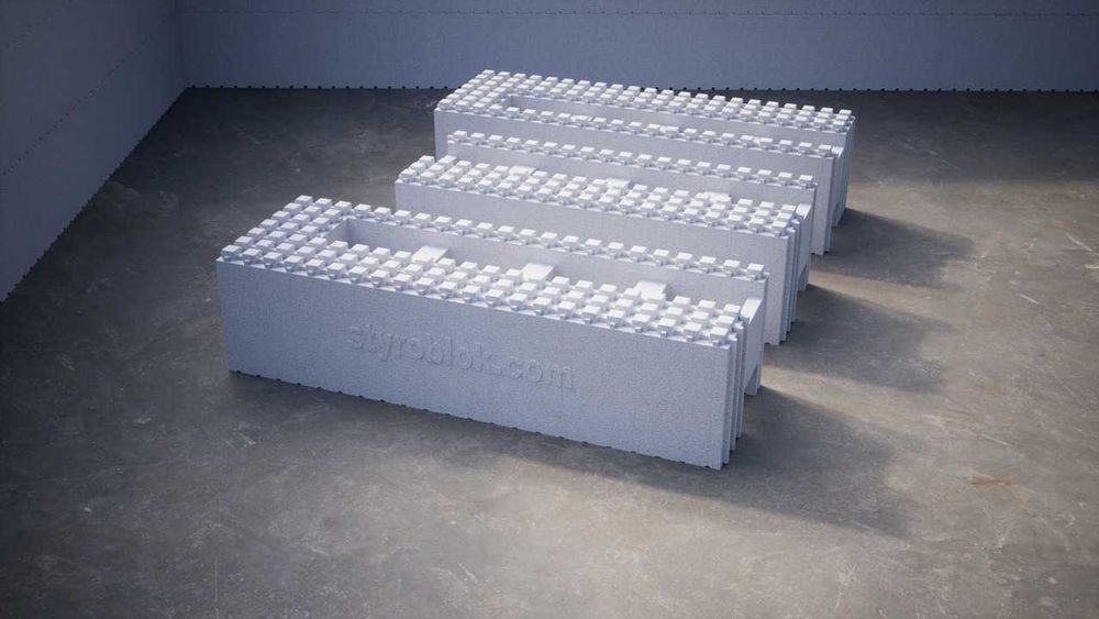 Bloczki styropianowe Styroblok Medial do budowy domu basenu 100x35