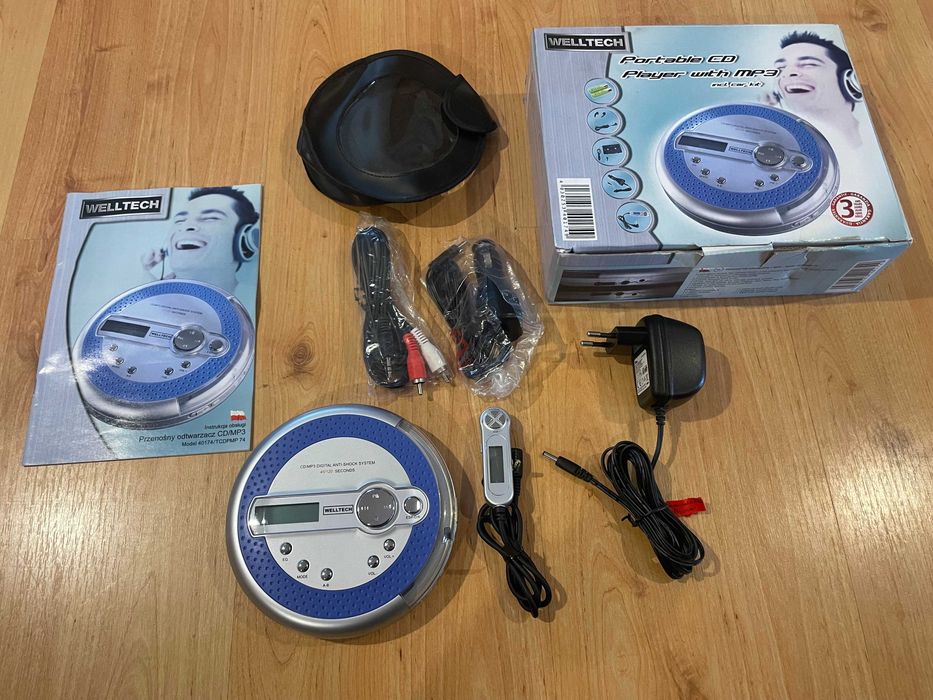 WELLTECH DISCMAN odtwarzacz CD MP3 audio muzyka minidisc płyty cd muza