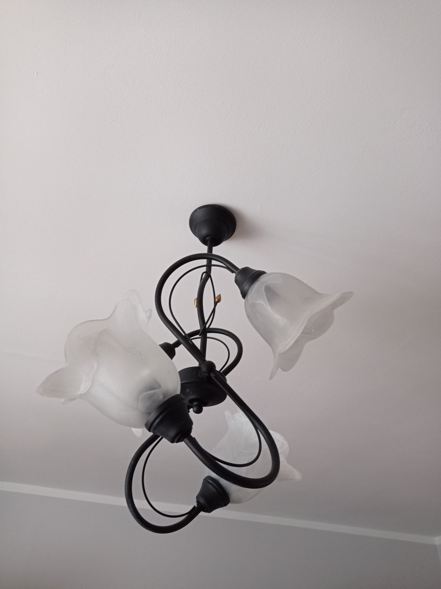 Lampa żyrandol szklany oraz kinkiet