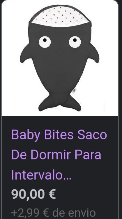 Baby bites saco dormir 1 aos 18 meses,Tubarão