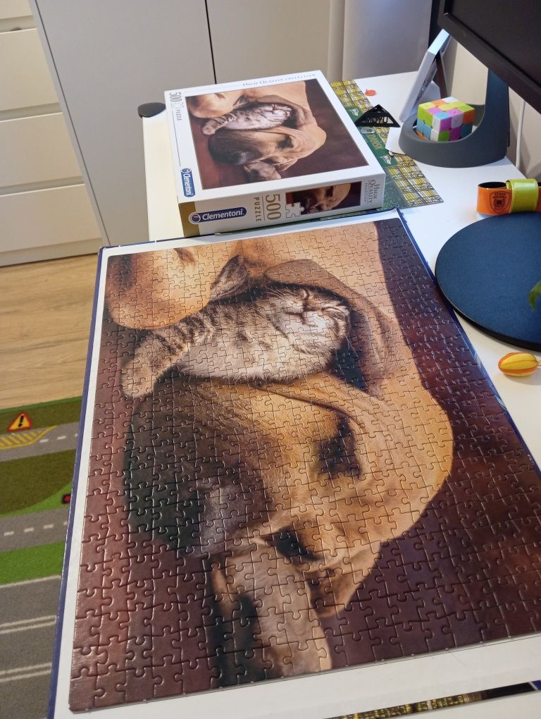 Puzzle 500 elementów Pies z kotem