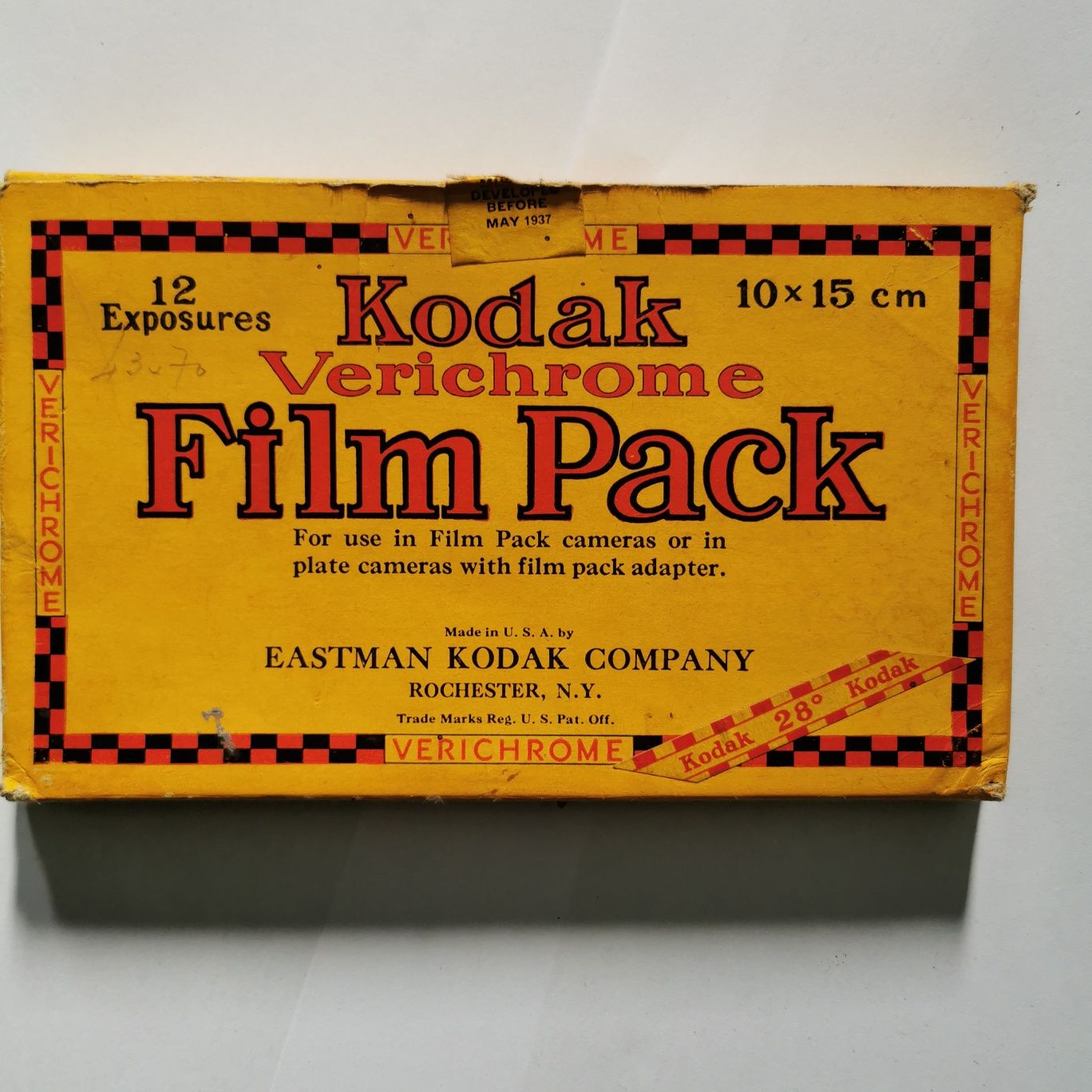 Filme pack - Kodak. Verichrome filme pack. Completo.