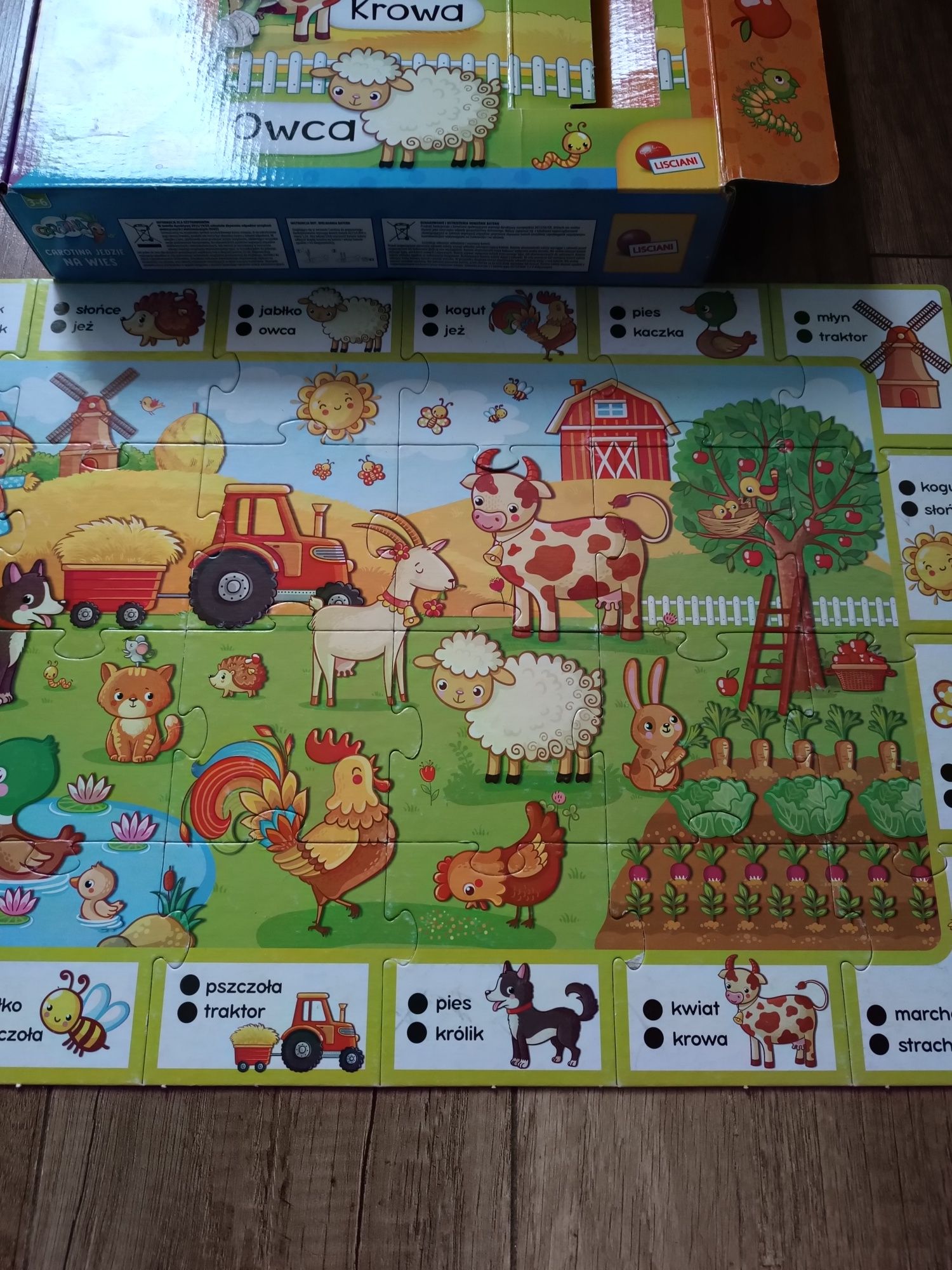 Gra edukacyjna Carotina jedzie na wieś: puzzle z długopisem