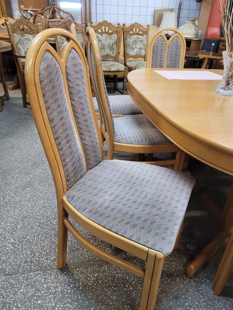 Stół dębowy 150x100 plus 8 krzeseł
