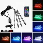 listwy ledowe 4x12 led + bluetooth aplikacja oświetlenie RGB lampki