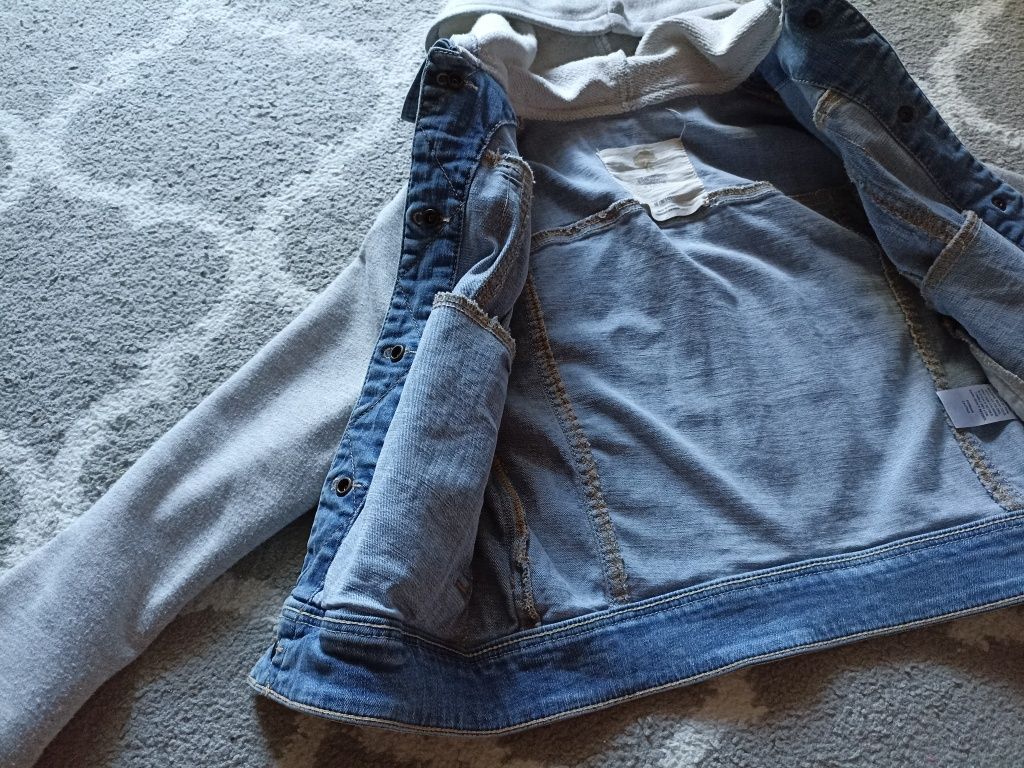 Kurtka jeansowa z kapturem bluza