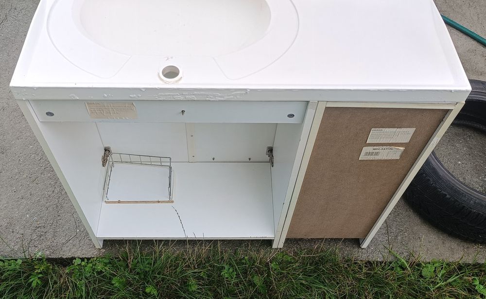 Umywalka + 2 X szafka podwójna lany marmur i ceramika ciężka solidna