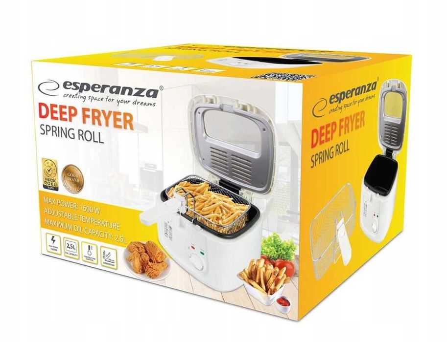 Duża FRYTKOWNICA OLEJOWA Tradycyjna Frytownica Do Frytek 1800W 2,5L