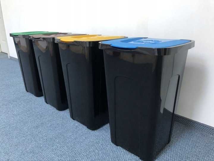 Kosze do segregacji odpadów 4x30L papier szkło plastik BIO XL