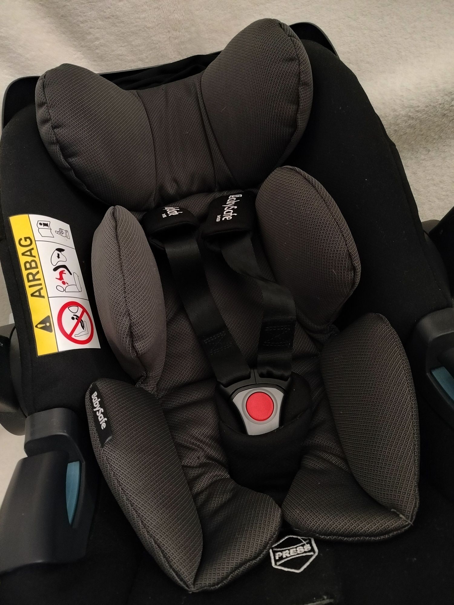 BabySafe York Fotelik Samochodowy 0-13 kg Fix Grey Black