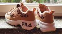 sportowe buty damskie FILA panterka leopard print beżowe