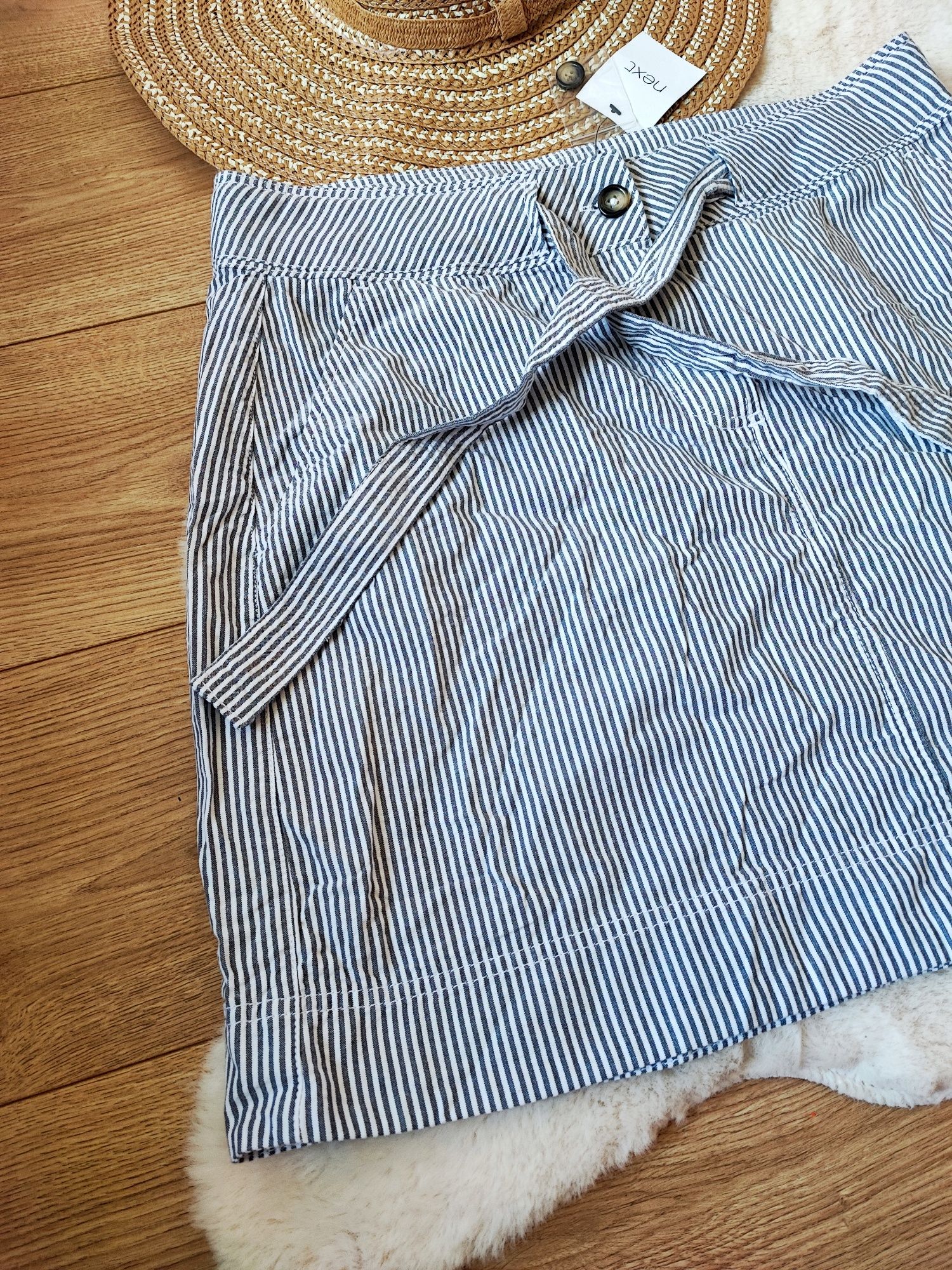 Nowa spódnica Next XXL 44 bawełna lato plus size w paski