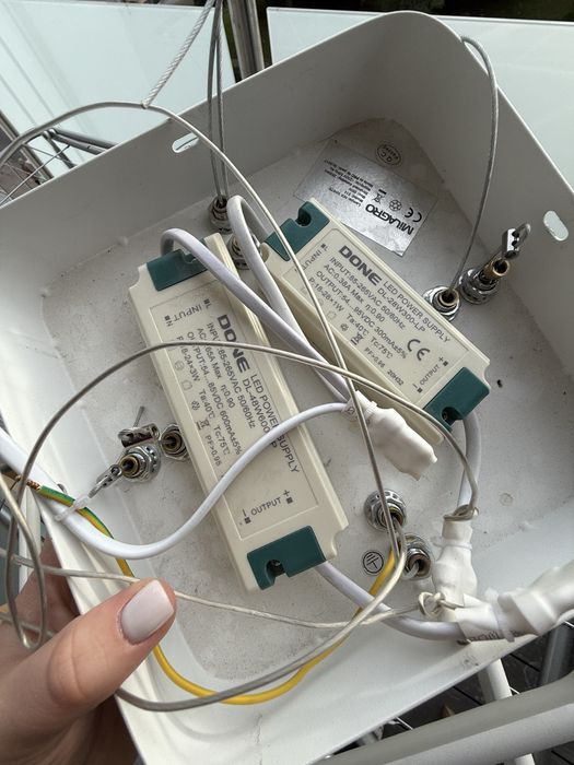 Lampa biały kwadrat Milagro Nix White podwójny pierścień wisząca