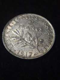 Francja 2 franki 1917 r srebro