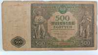 banknot 500 zł 1946 seria L, stan III-