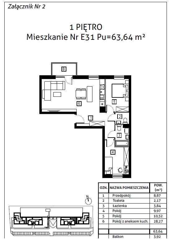 Sprzedam mieszkanie 63,64m2 nowe ul.Wileńska 9