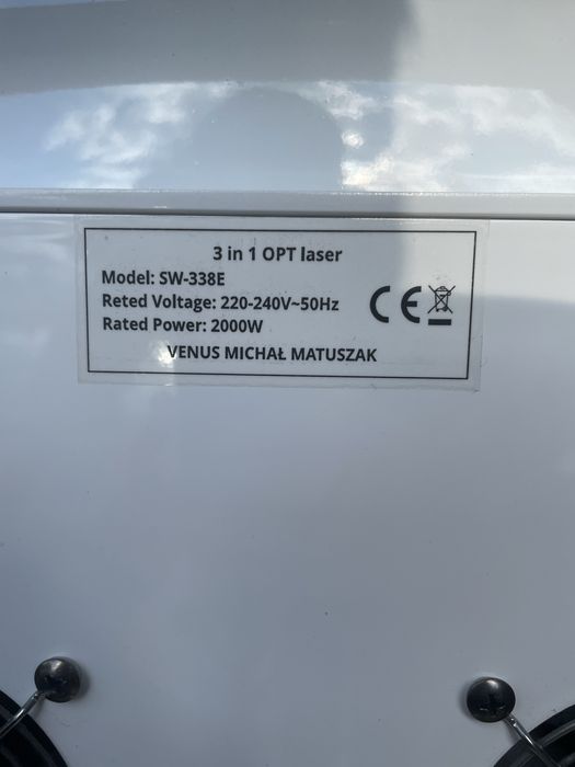 Laser 3W1 system Opt Shr nDYAG, e-LIGHT, RF