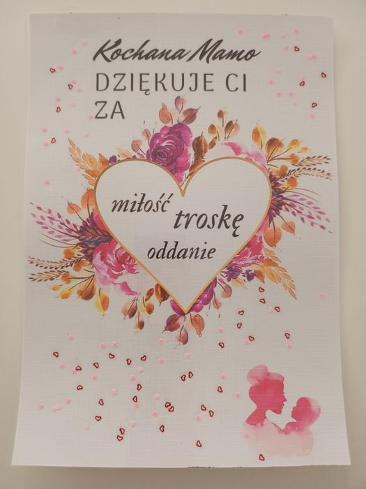 Kartka, podziękowanie dla mamy