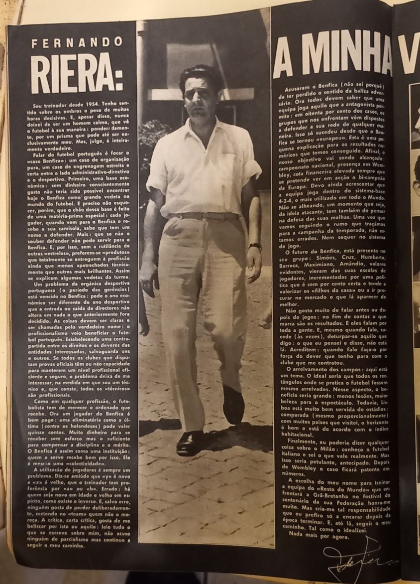 Revista Flama Maio de 1963, Entrevista a Fernando Riera.