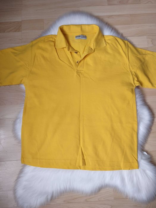 Żółta koszulka męska polo roz. M/L z bawełny