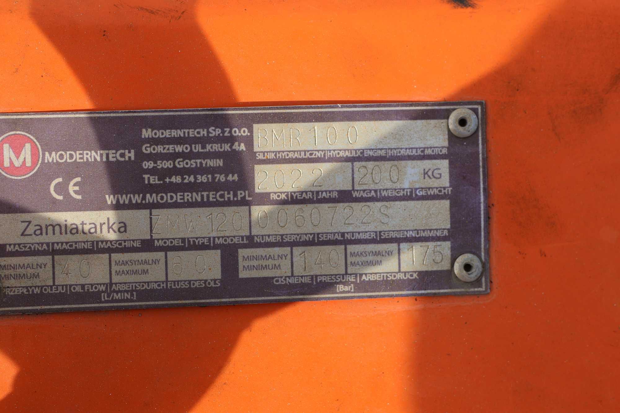 Zamiatarka 1,2 m jak nowa MOEDRNTECH...pełne wyposażenie