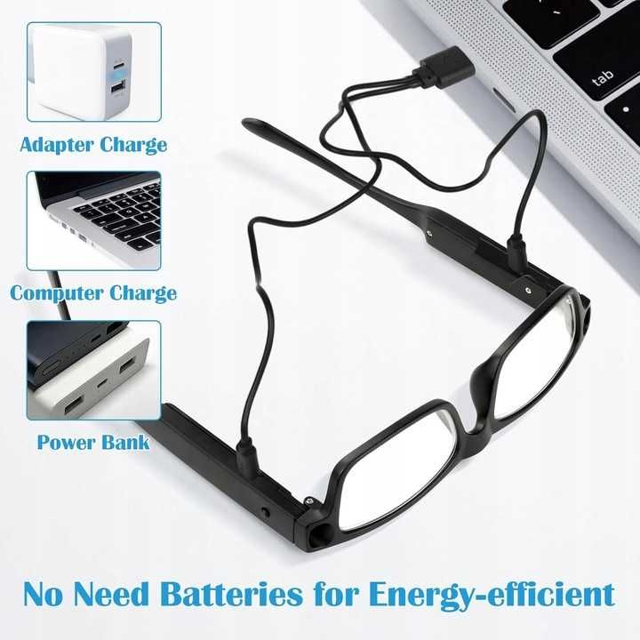 NZQXJXZ 200% podświetlane okulary powiększające LED ładowane przez USB