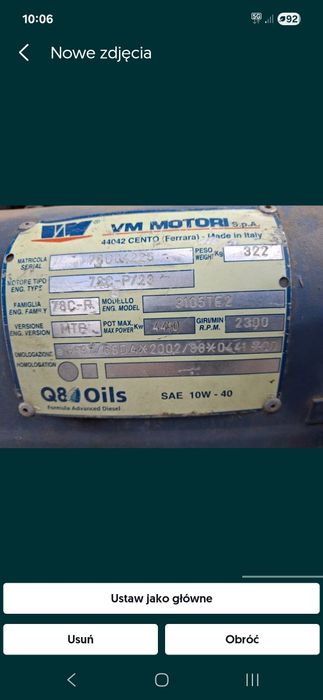 Vm motori silnik 3cyl 60 km Turbo walc drogowy,,zamiatarka,wózek widło