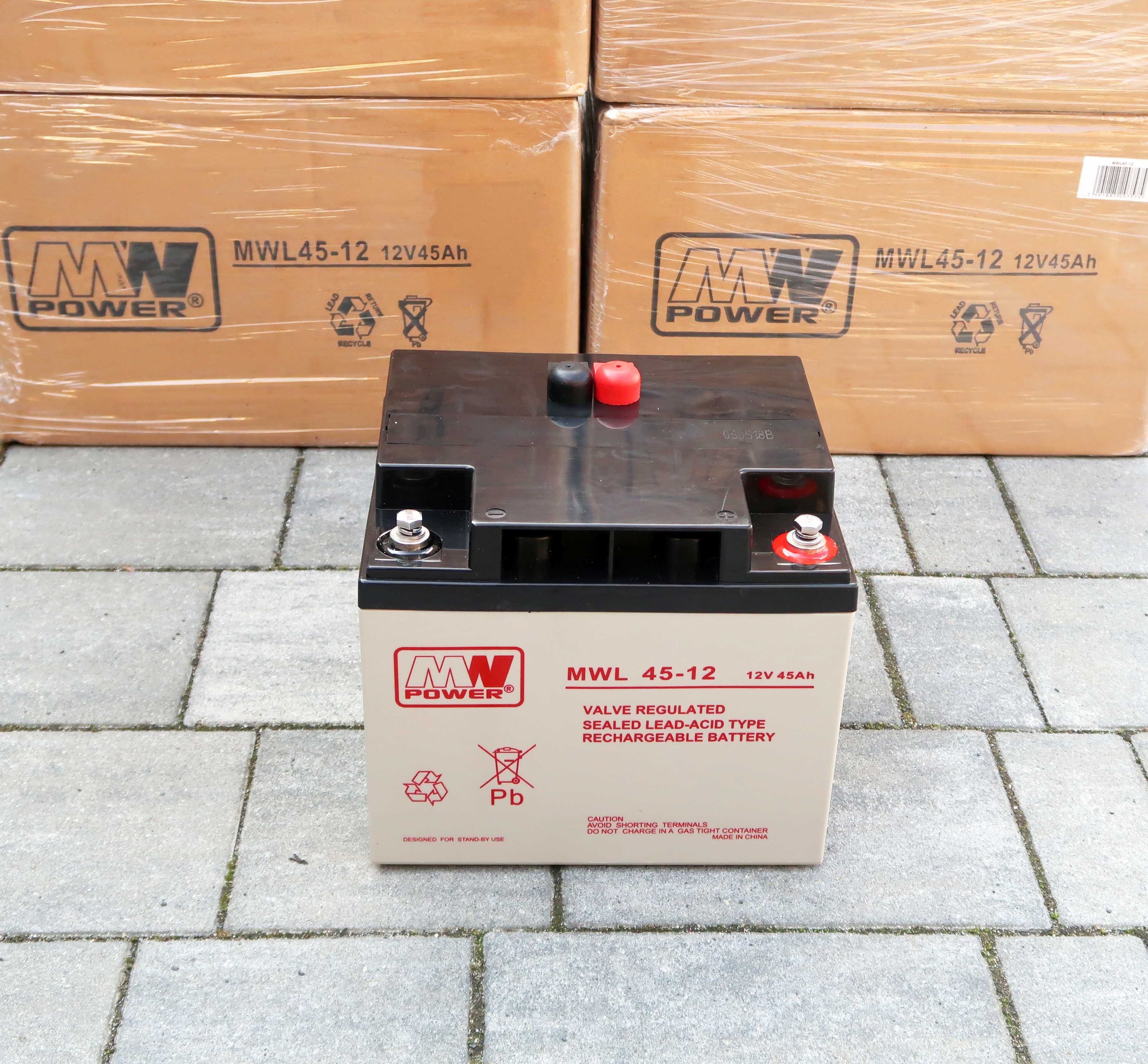 Akumulator AGM 12V 45Ah MWL 45-12 – NOWY – do wózka inwalidzkiego