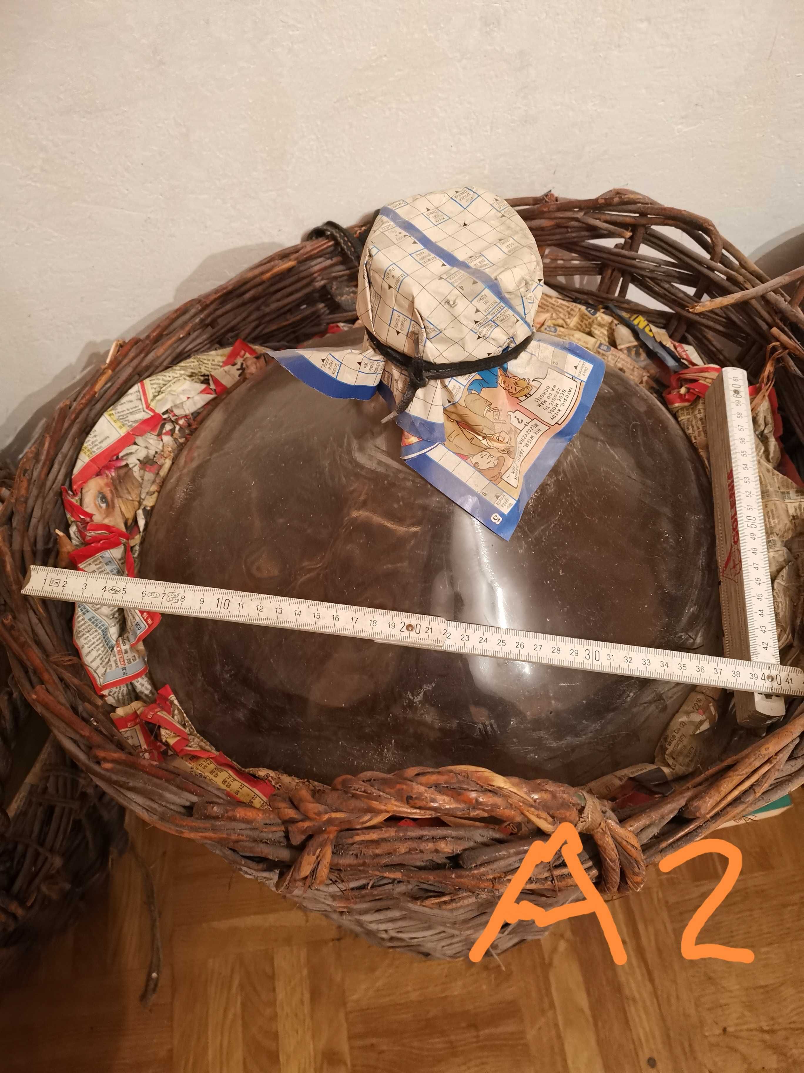Balony szklane na wino z koszami szt. 4