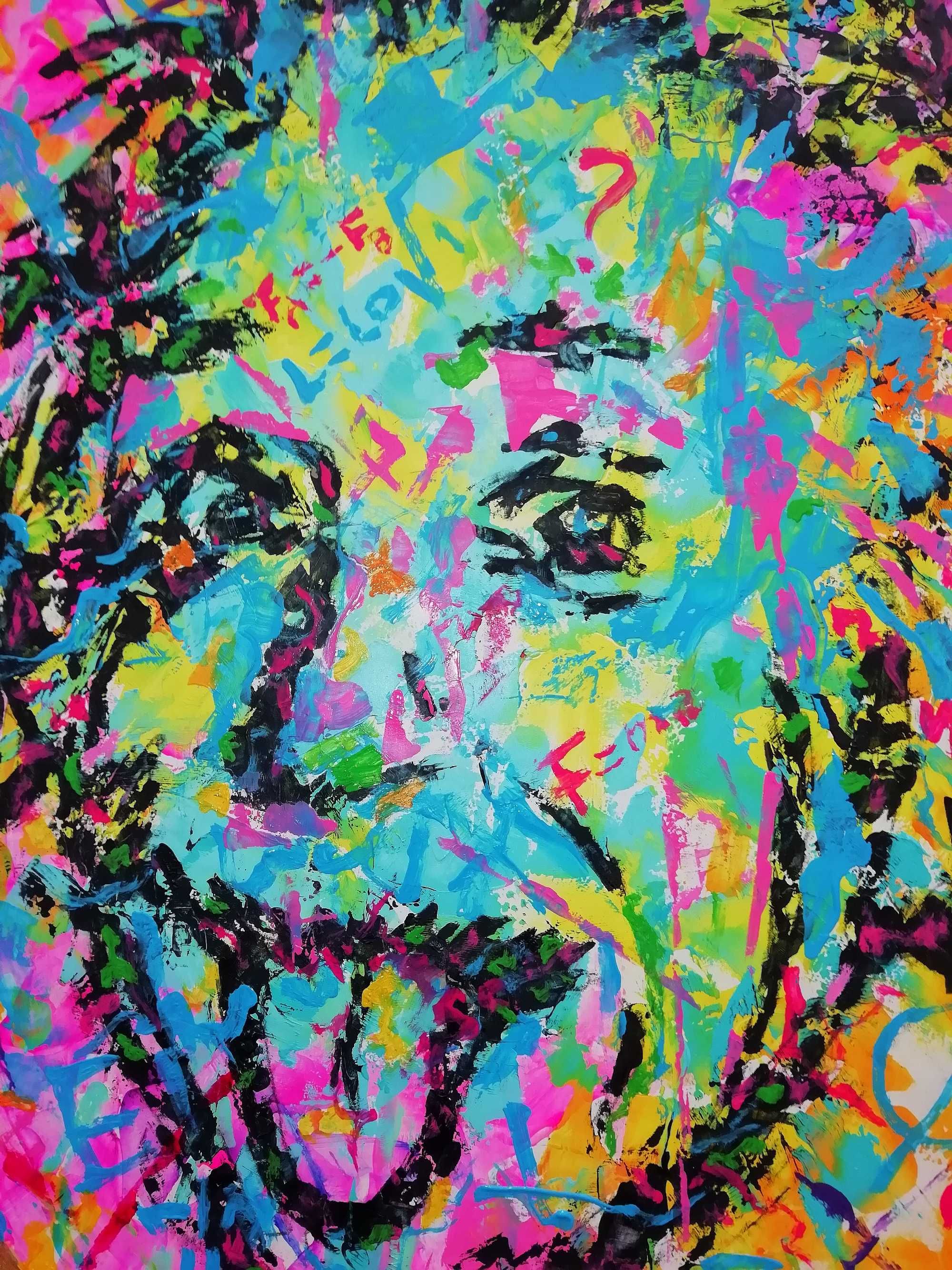 Quadro / Pintura a óleo Albert Einstein