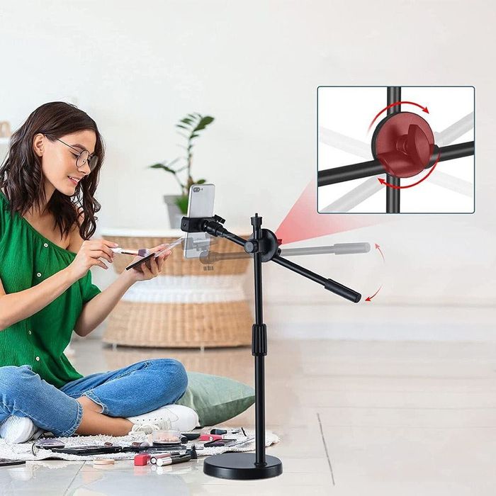 Штатив-журавель для телефону з кріпленням під лампу 35-60см, HA-19