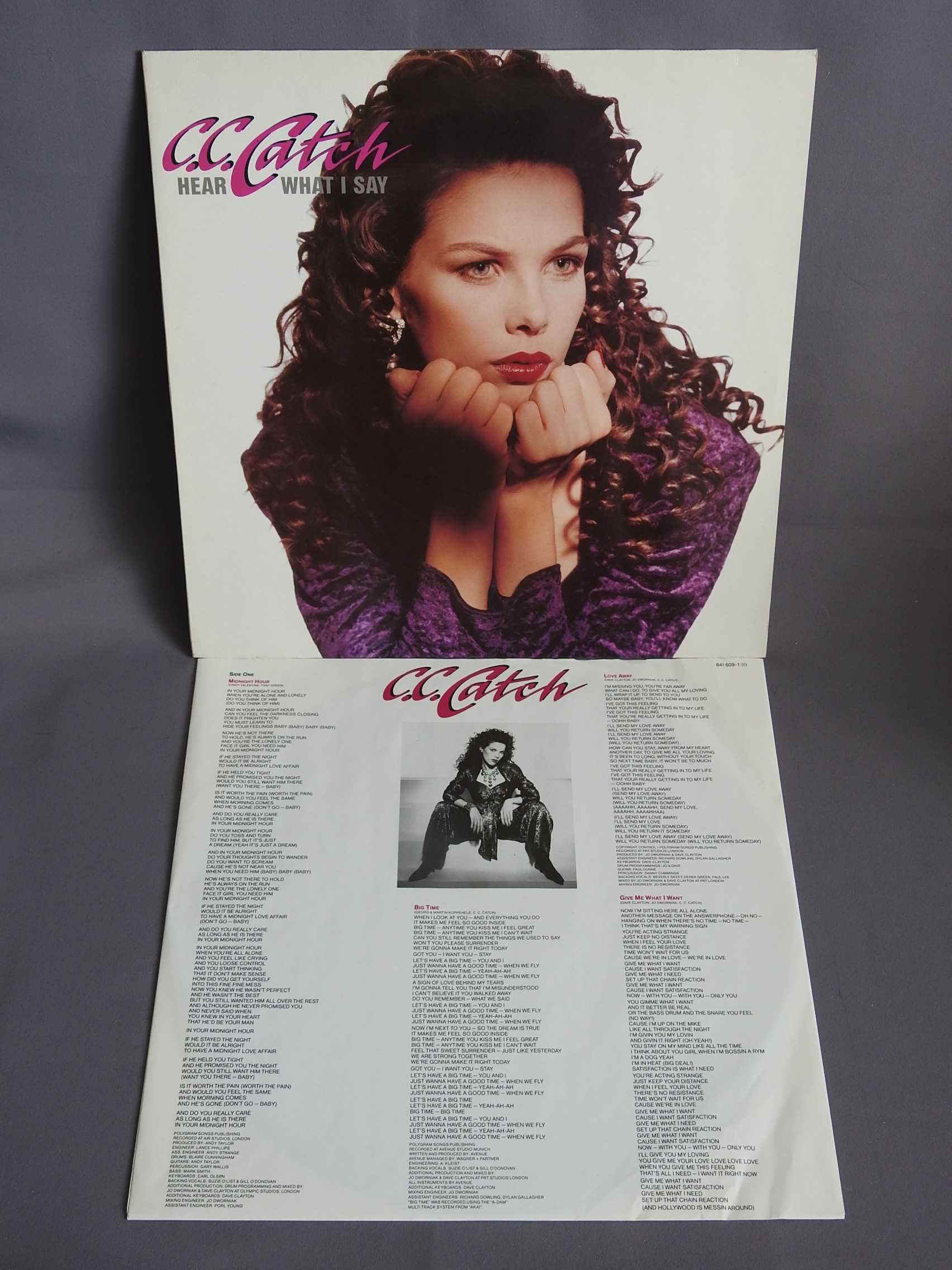 C.C. Catch Hear What I Say LP оригинал 1989 пластинка Europe NM 1press