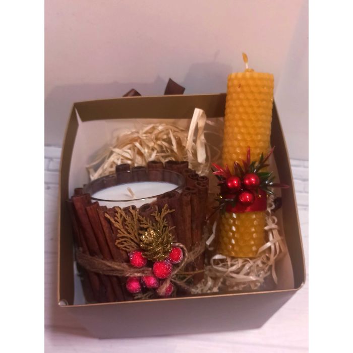 Новогодние арома свечи, соевые свечи, подарочный бокс, набор. Пишите.