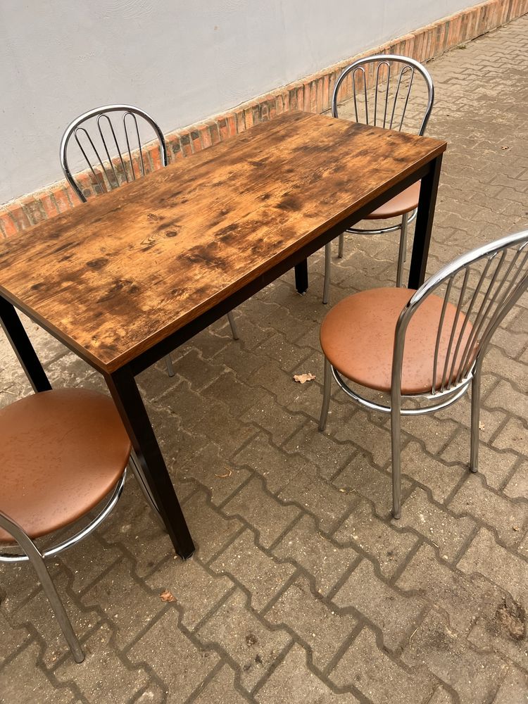 Zestaw stół loft z krzesłami