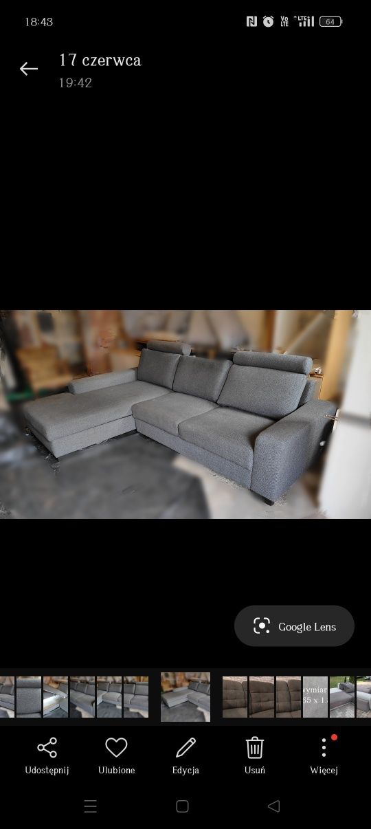 Narożnik duży 2 90m x 2m bez funkcji ale ze skrzynią