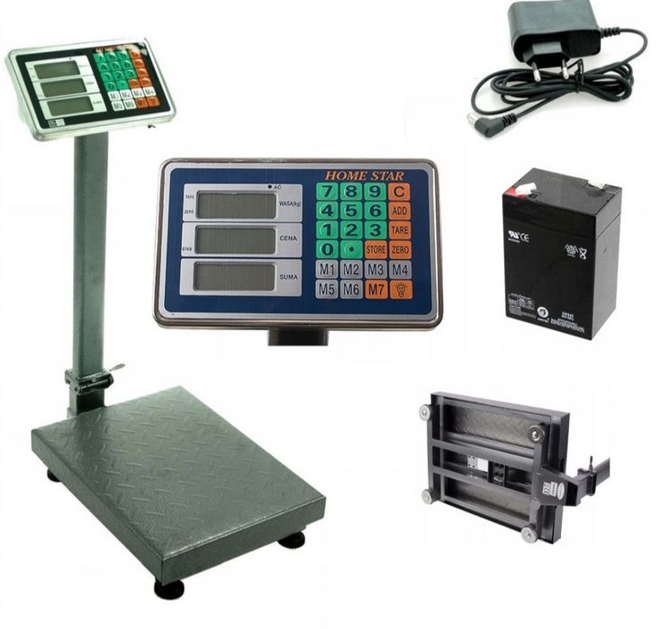 Waga magazynowa sklepowa 300kg 50x40cm miara elektroniczna 6V LED