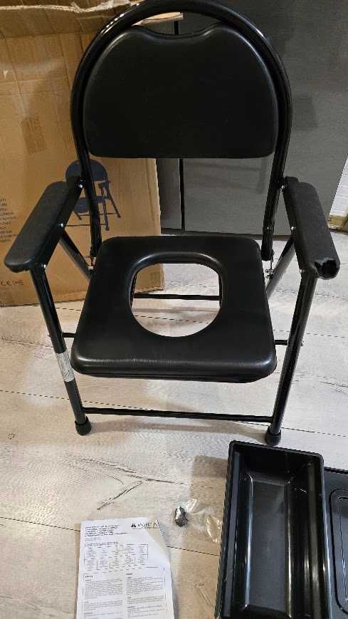 Mobiclinic Krzesło toaletowe WC siedzisko z otworem składane max 100kg