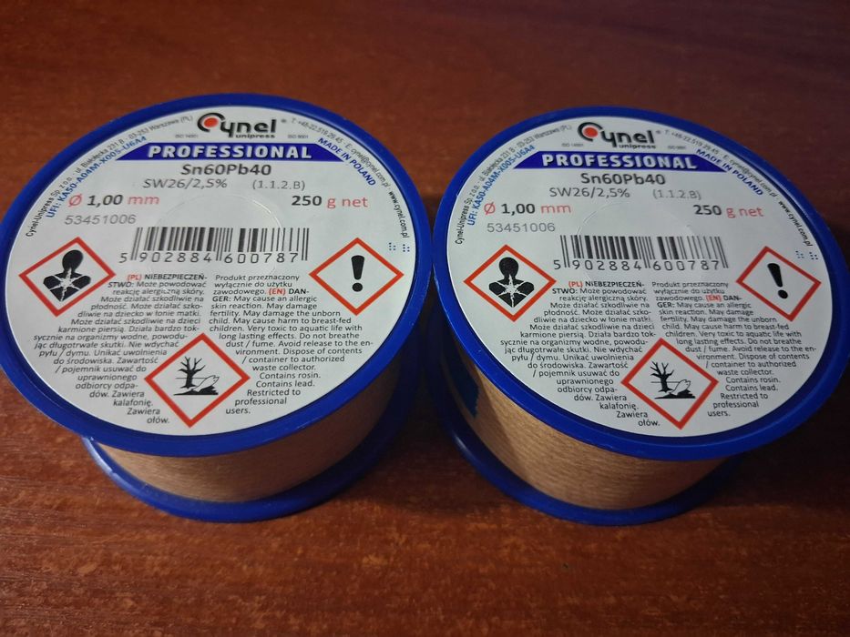 Припій CYNEL Professional Sn60Pb40 SW26/2.5%  1 мм Польща