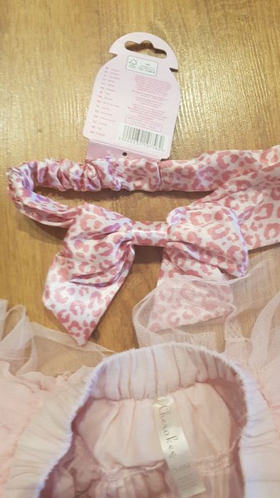 Zestaw dla dziewczynki spódniczka + opaska 3-6 m-cy