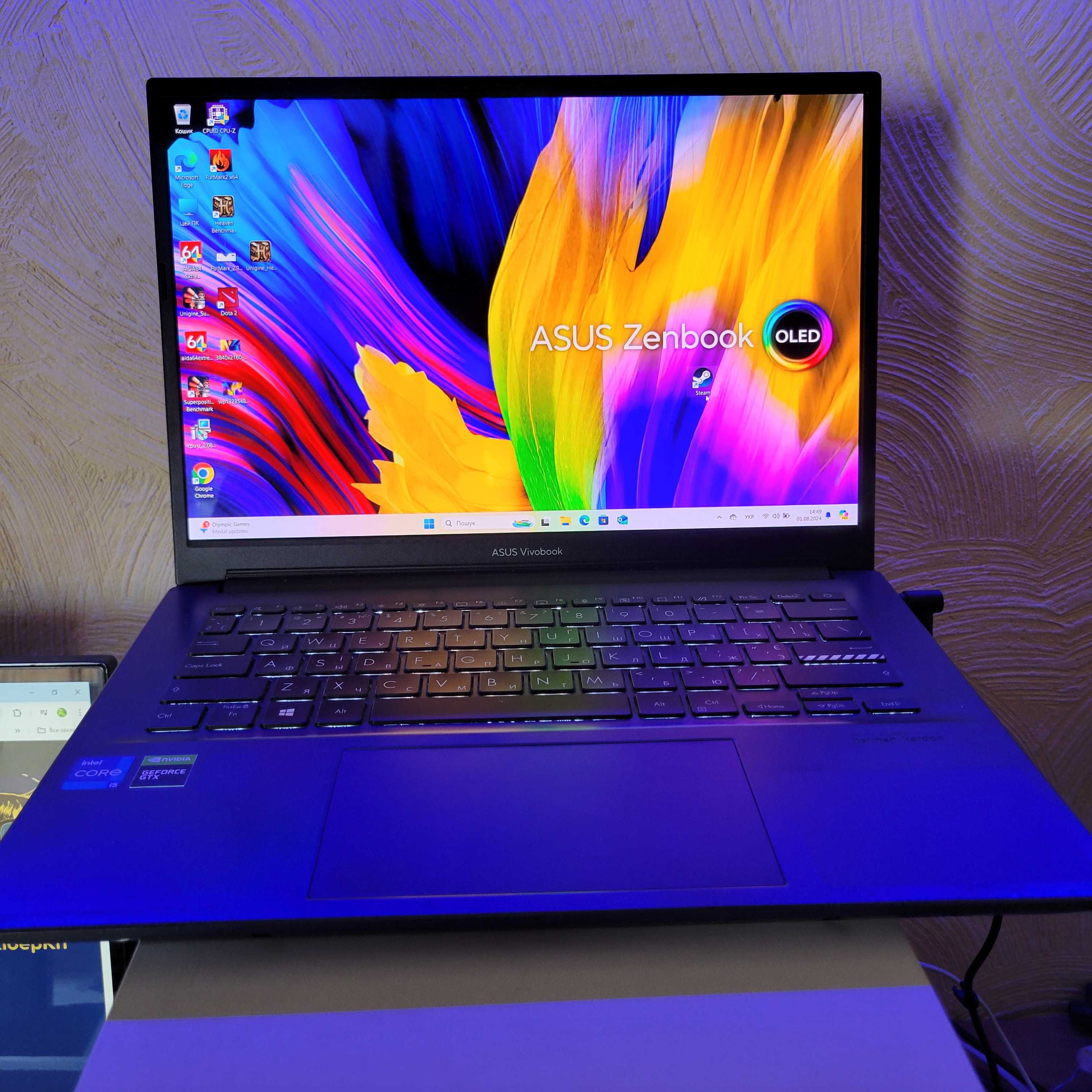 2K OLED 90Гц GTX1650 i5 11300h RAM16 NVME512 ноутбук ASUS VIVObook PRO