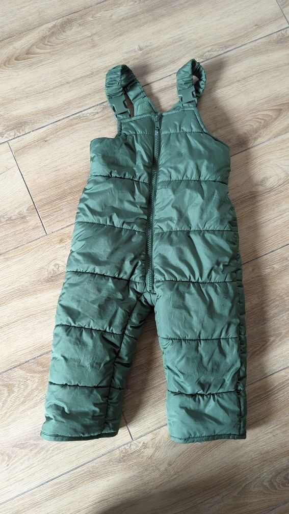 Kurtka zimowa + spodnie zimowe dla chłopca rozmiar 86, zielony granat