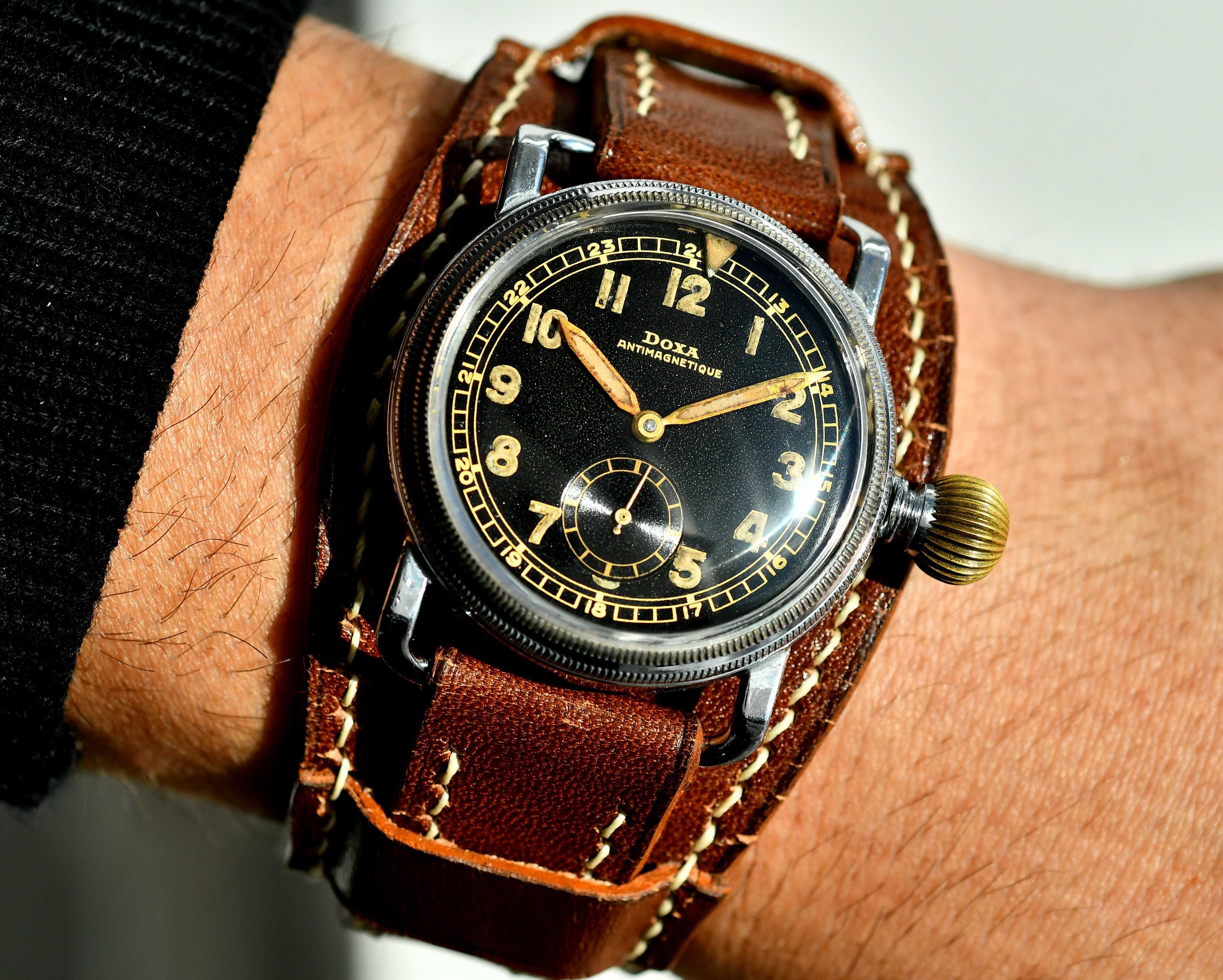 Zegarek vintage DOXA Pilot 36mm - Wojskowy Lata 30' - Mechaniczny