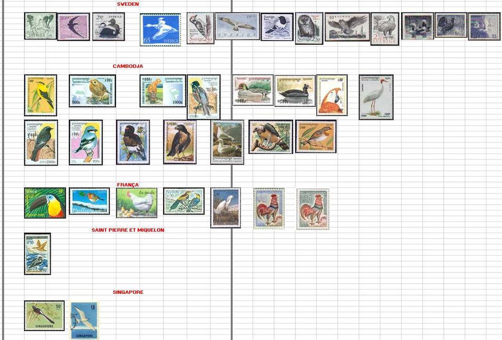 Vendo ou troco Selos (Tema Aves Mundiais) 2/4