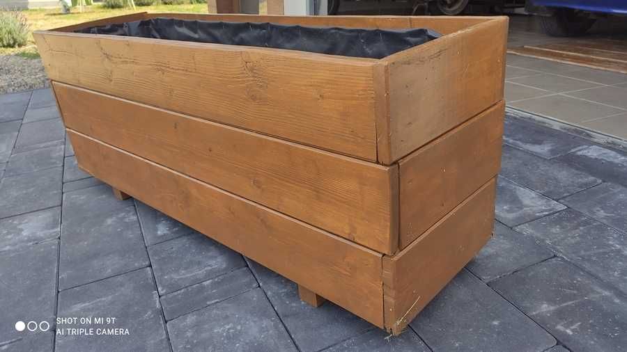 Donica ogrodowa drewniana, dąb winchester