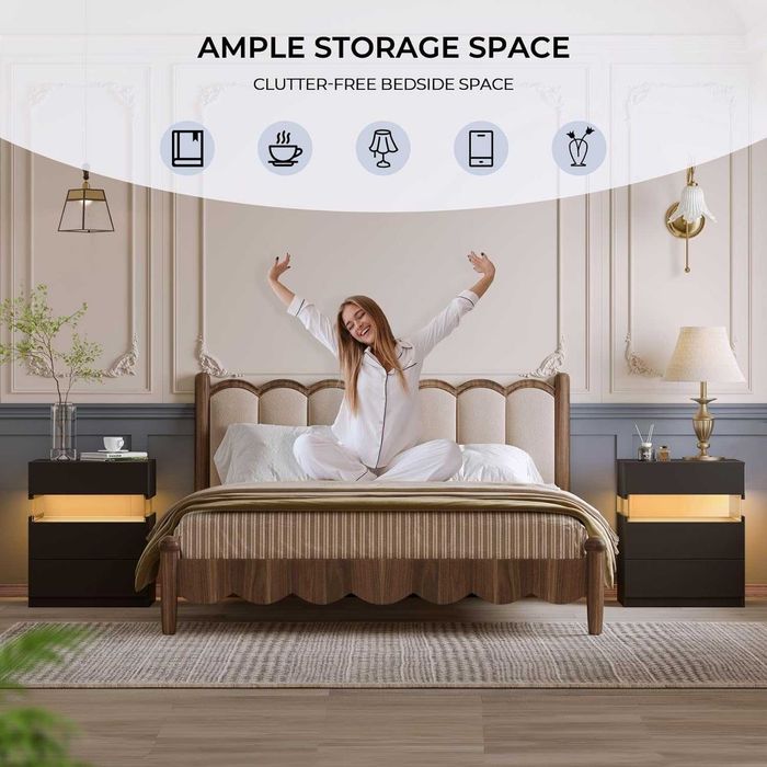 Nowy stolik nocny /czarna szafka / półka / nakastlik / szuflada !N247!