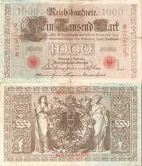 46. Stary banknot. 1000 Marek 1910, wersja czerwona