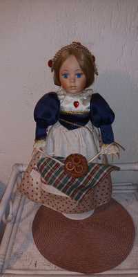 Lalka porcelanowa vintage Królowa Kier